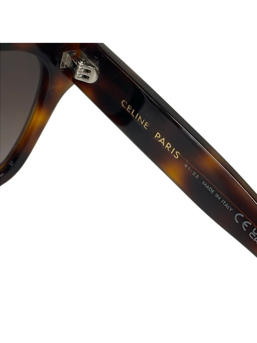 Celine Sunglasses Dark Brown Gold Triomphe Tortoiseshell Eyewear - Picture 4 of 6